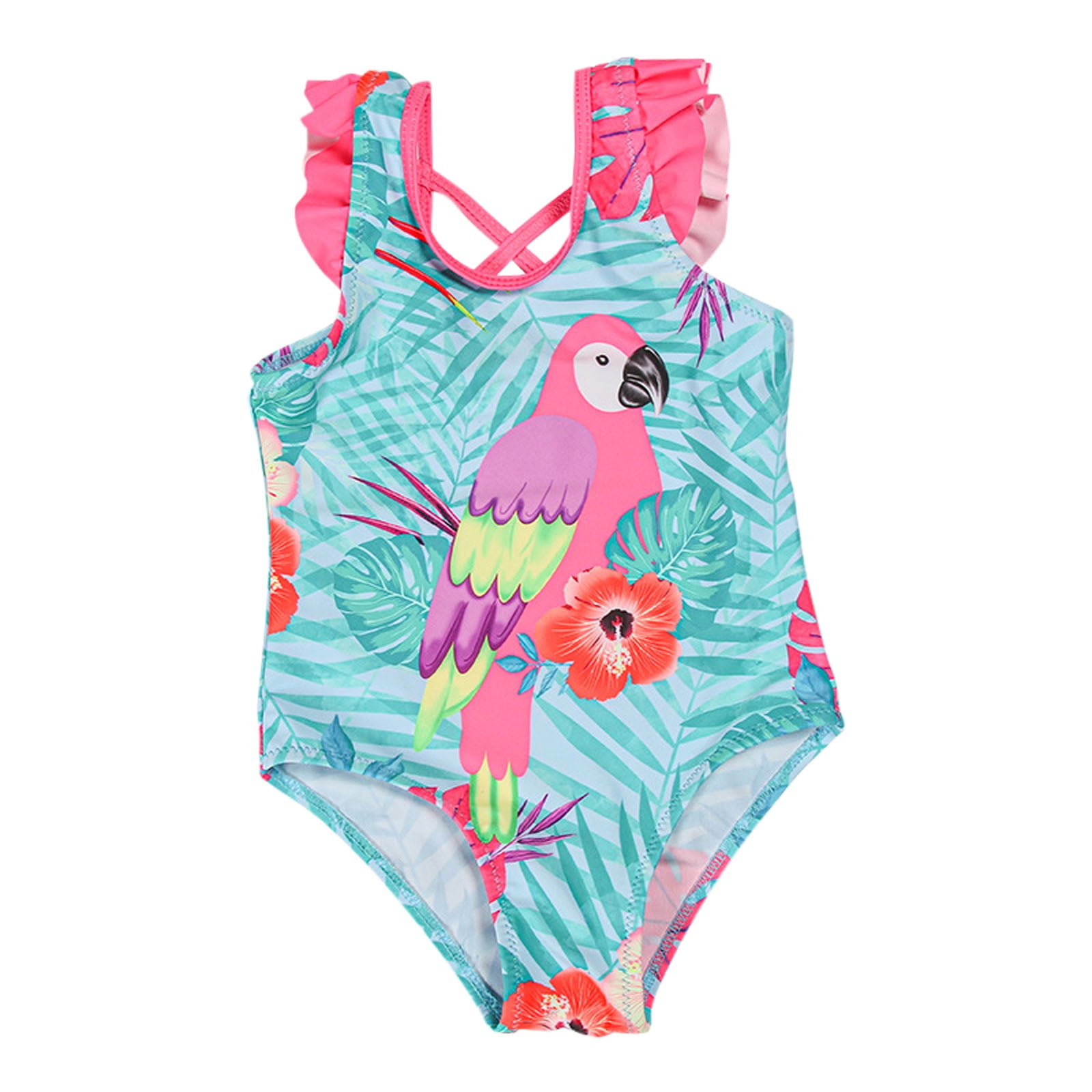ASFGIMUJ Toddler Girls One Piece Swimsuit Summer Sleeveless Small And Large Swimwear Rashguard Kids Bathing Suits,Size 110 A